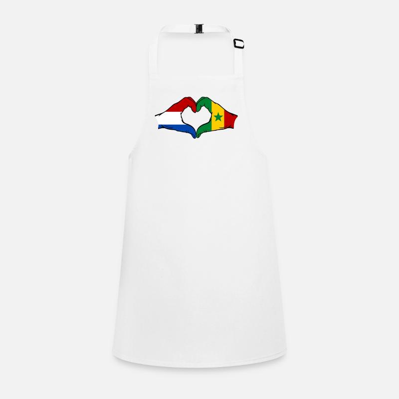 Drapeau des Pays-Bas et du Sénégal en forme de cœur Tablier Enfant
