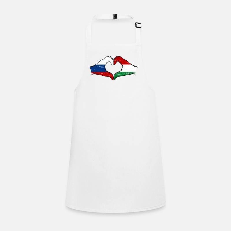 Drapeau russe Hongrie Mains Forme de cœur utilisé Tablier Enfant