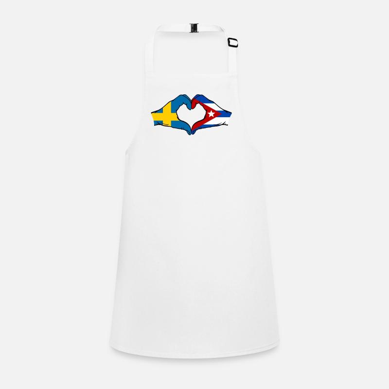 Drapeau Suède-Cuba Mains de cœur Tablier Enfant