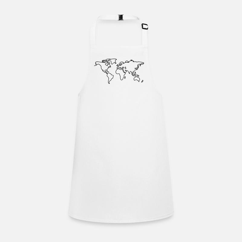 World Map Line Art Children's Apron