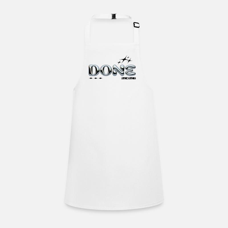 Chrome bubble letters DONE Children's Apron
