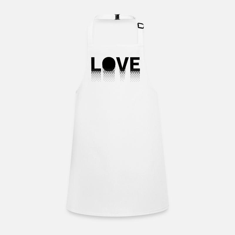 Love in dots on black background Children's Apron