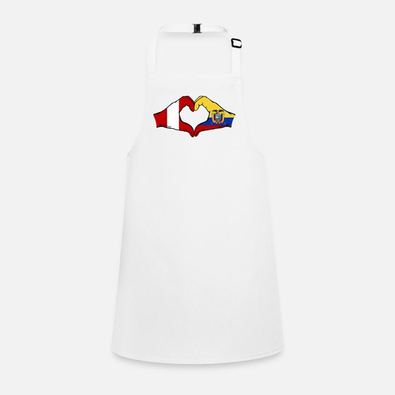 Peru Ecuador Flagge Herz Schürze für Kinder