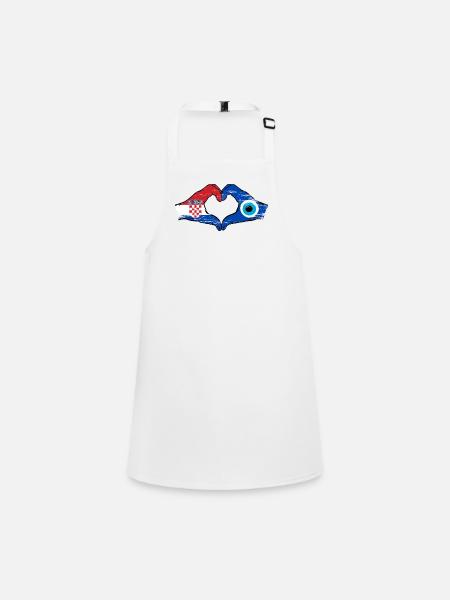 Croatia Nazar flag hands heart shape used - Children's Apron - white - Front