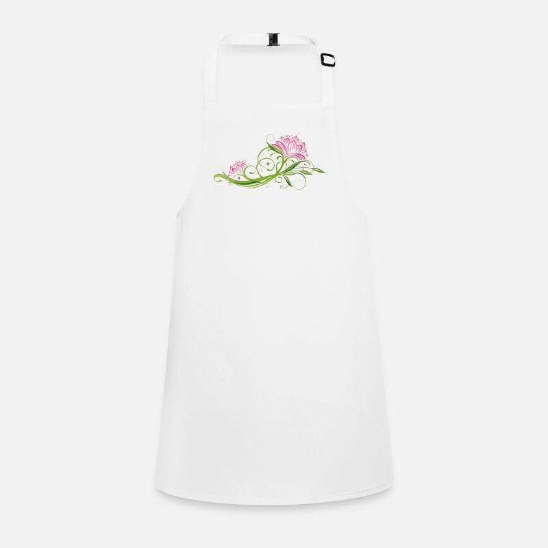 Fleur de lotus, fleur, vrille et feuilles. Lotus. Tablier Enfant