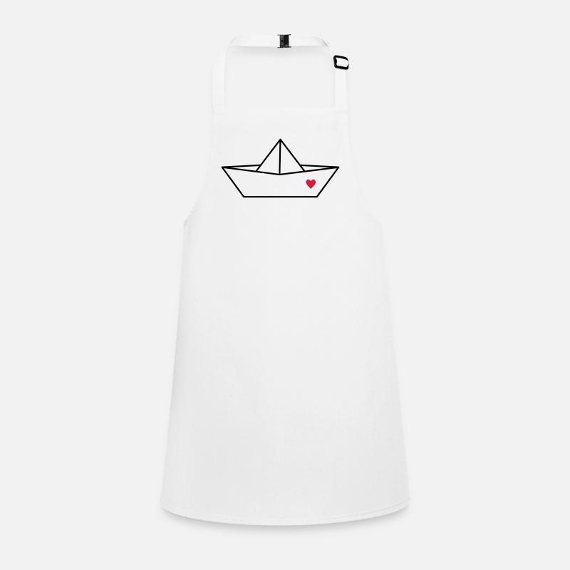 Boot Papier Schiff Herz I Hafen Liebe Geschenk Schürze für Kinder