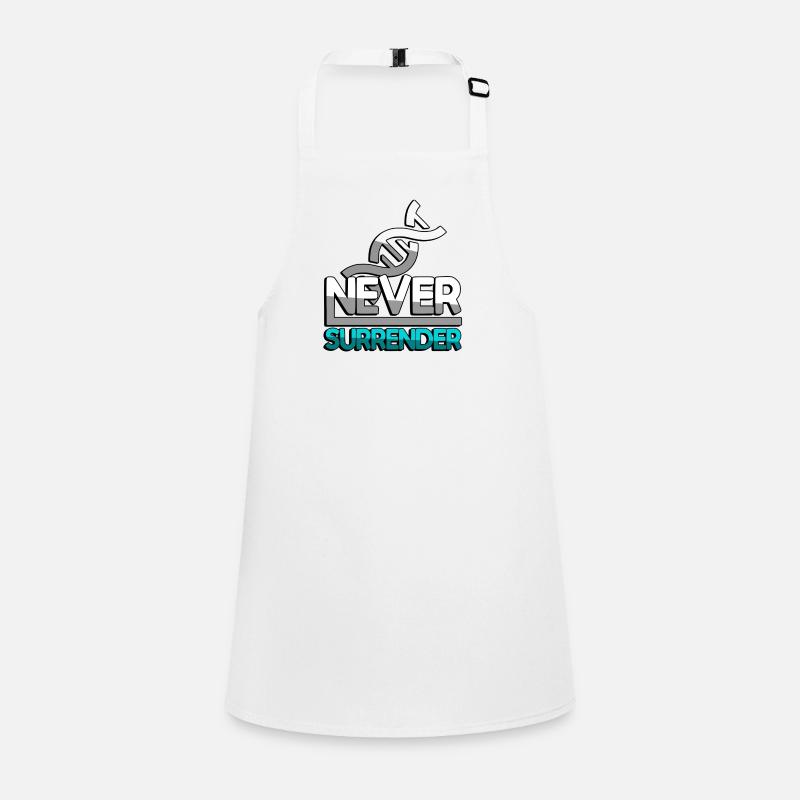 NEVER SURRENDER (Türkis) + DNA - Gaming Schürze für Kinder