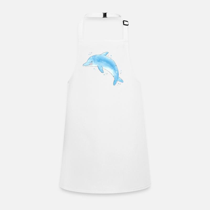 Bleu Delfin - Tablier Enfant - blanc