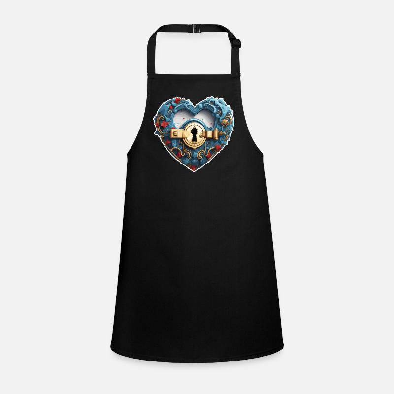 Shoulder Lock / Key / Heart Lock / Motif Children's Apron