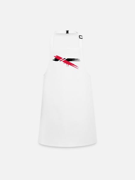 two color stripes with horizontal stripes - Children's Apron - white - Front