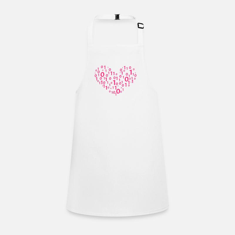 Heart Binary Coding Computer Science Gift Children's Apron
