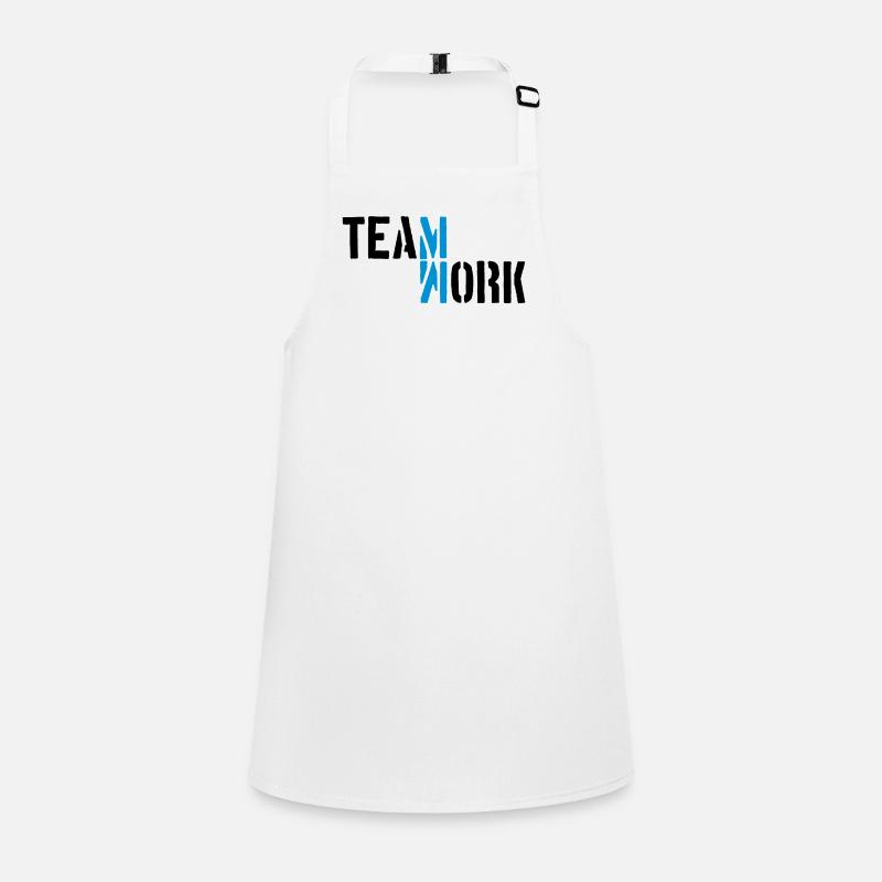 Blue Teamwork Shadow Mirrored Logo Design Crew Children's Apron