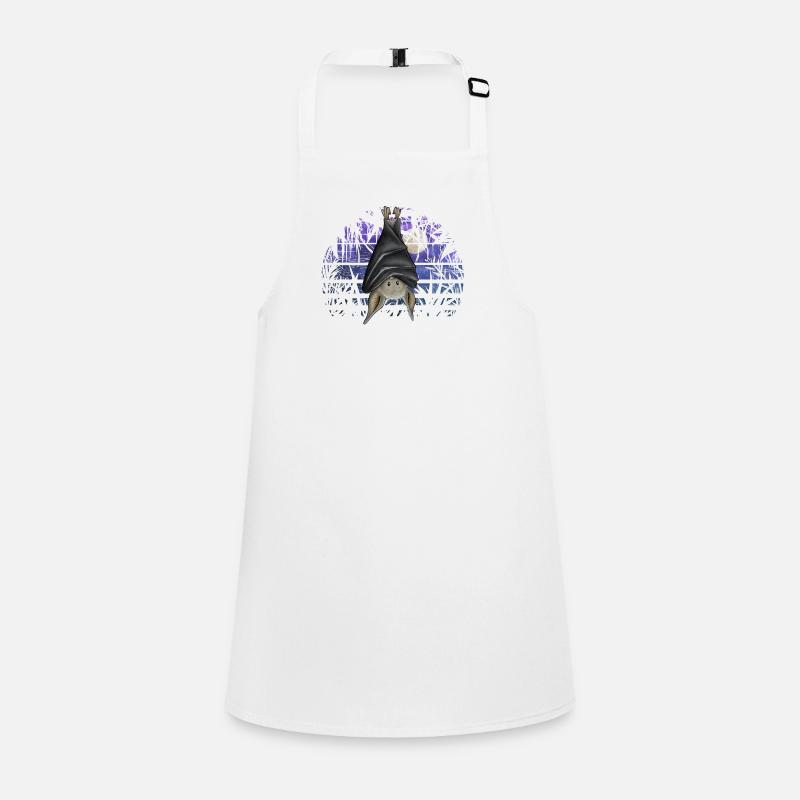 Casual Gothic Bat in Dark Blue Full Moon Children's Apron