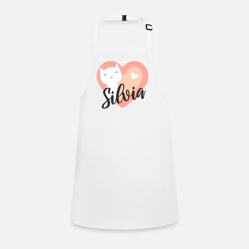 Silvia Surname First Name Kitten Children's Apron