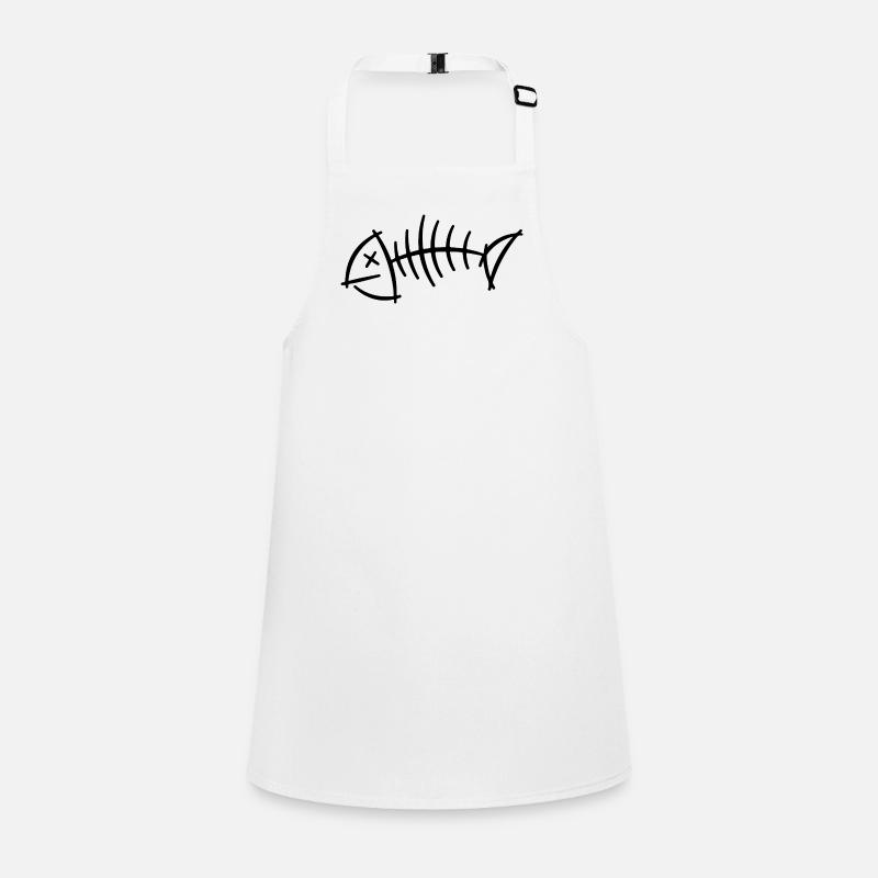 Herringbone Sketch – Minimalist Skeleton Motif Children's Apron