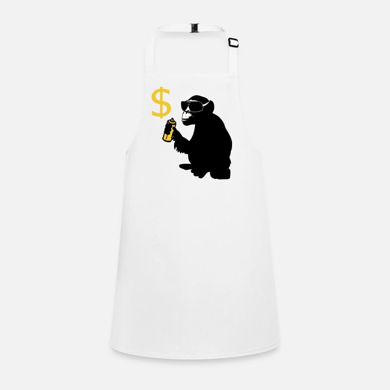 monkey sprayed dollar signs Children's Apron