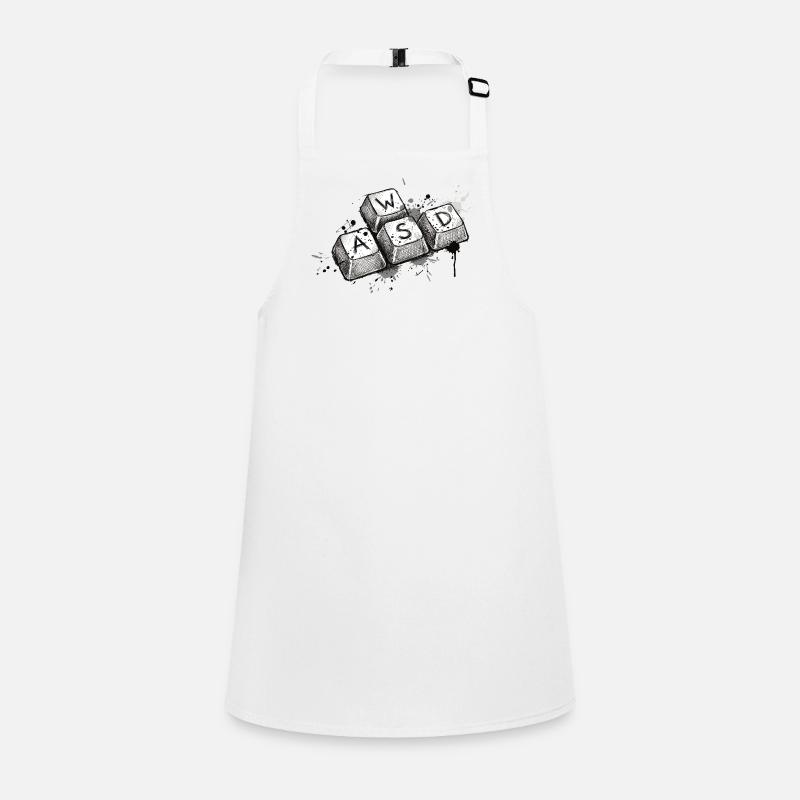 Retro Gamer WASD Keys Sketch Design Children's Apron