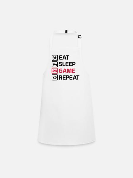 eat sleep game repeat - Children's Apron - white