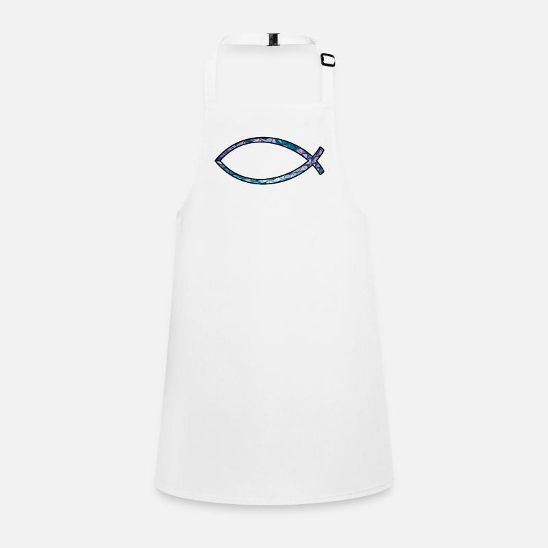 Ichtus fish (diamond, blue) Children's Apron