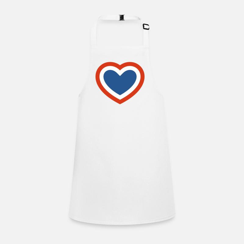 Concentric Red White and Blue Heart Children's Apron