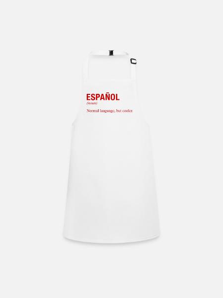 ESPAGNOL Langue espagnole Espagnol Español Espagne - Tablier Enfant - blanc - Devant