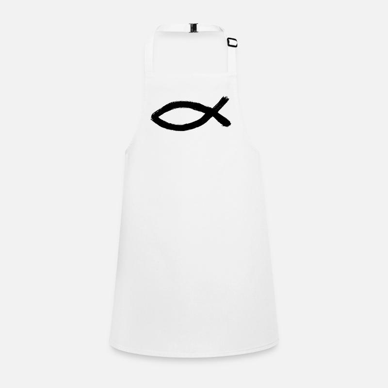 Jésus poisson noir Ichthys poisson poisson poisson Tablier Enfant