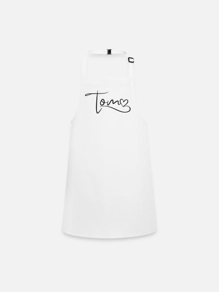 Tom Nom Prénom Coeur Décor - Tablier Enfant - blanc - Devant