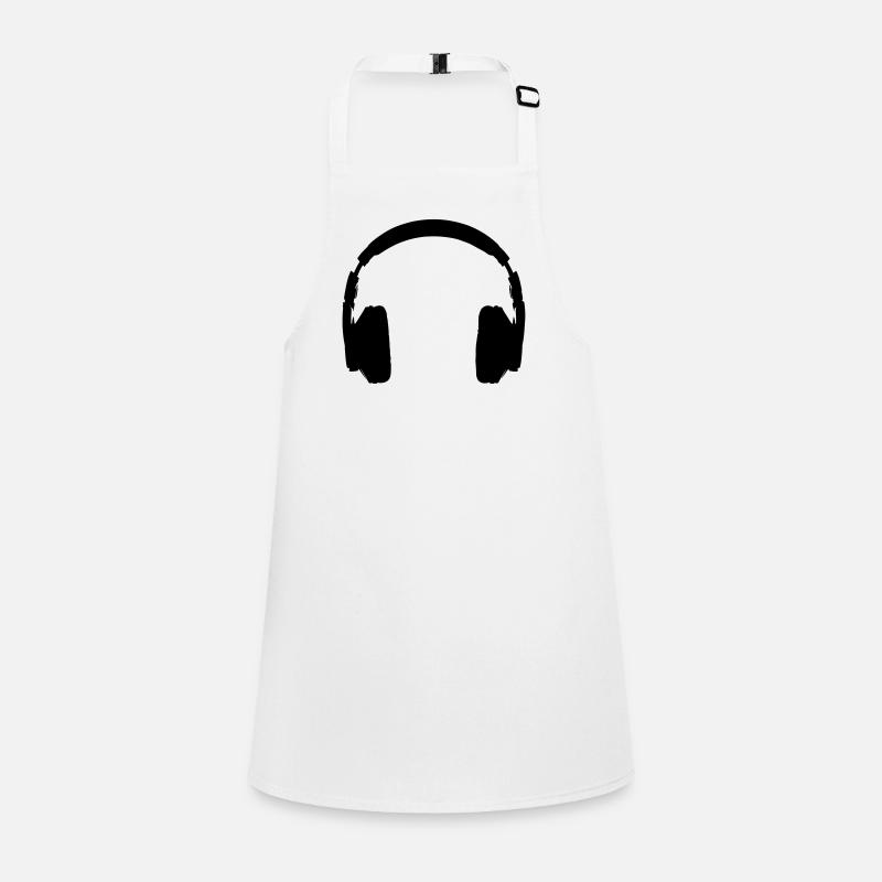 headphones - Children's Apron - white