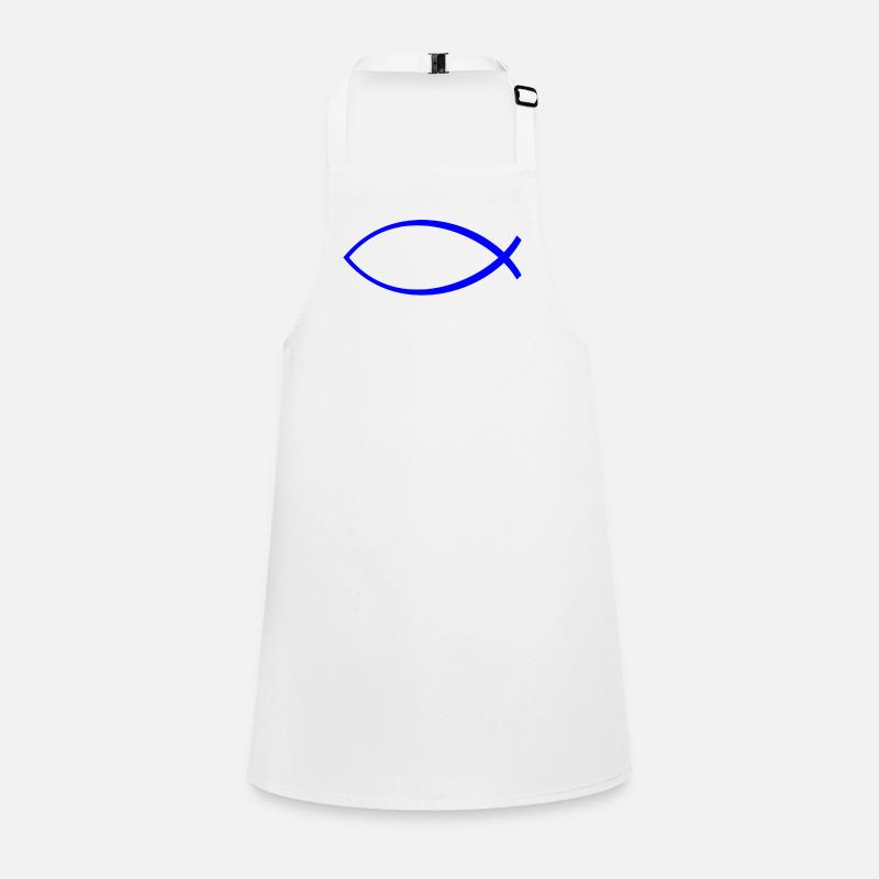 Ichtus fish dark blue Children's Apron