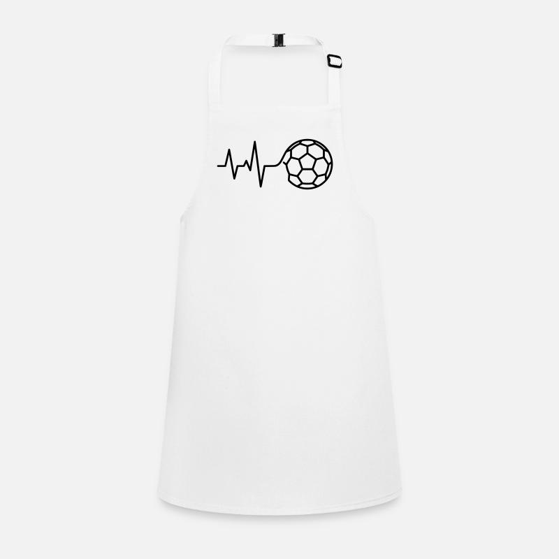 Soccer Heartbeat ECG Pulse Love Children's Apron