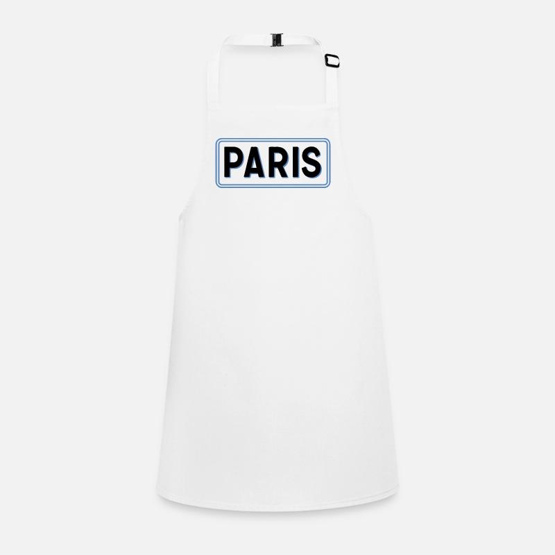 Paris in linearblauer Silhouette Schürze für Kinder