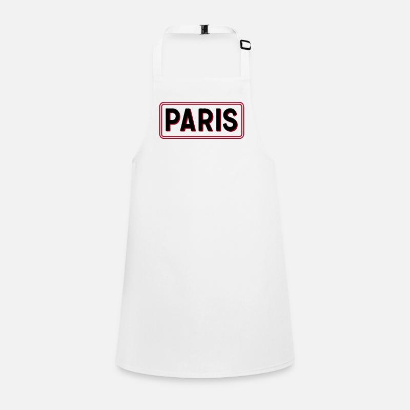 Paris Cadre Rouge Typographie Tablier Enfant