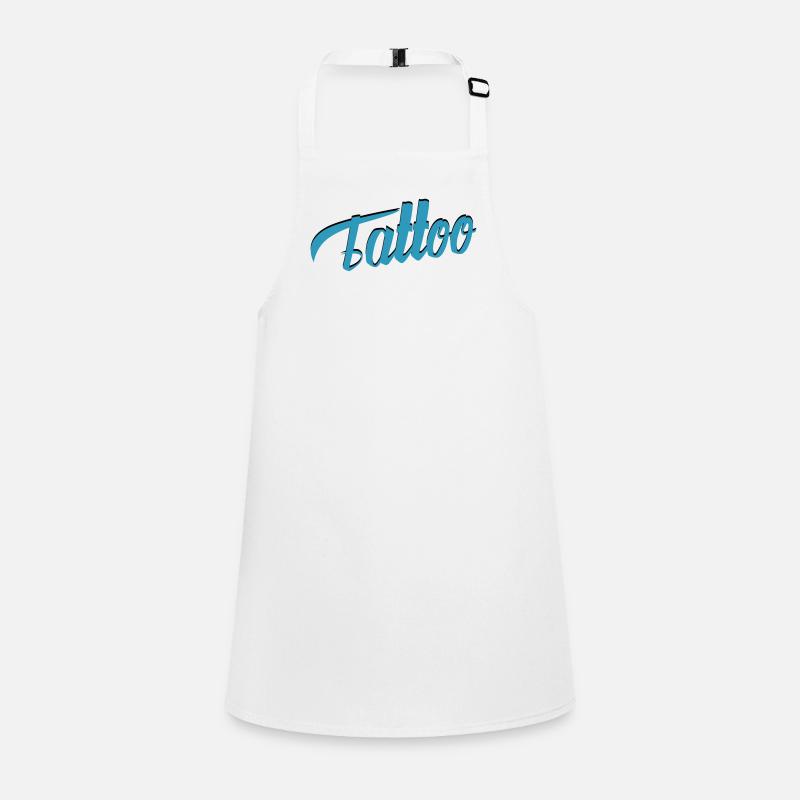 Tattoo Script in Teal Children's Apron