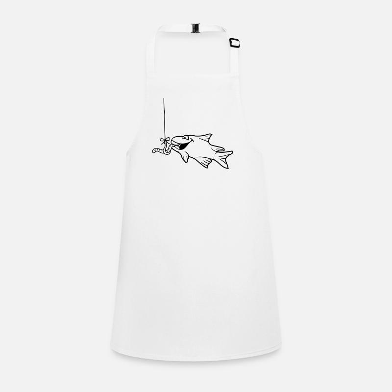 eat eat hunger worm hook fishhook string Children's Apron