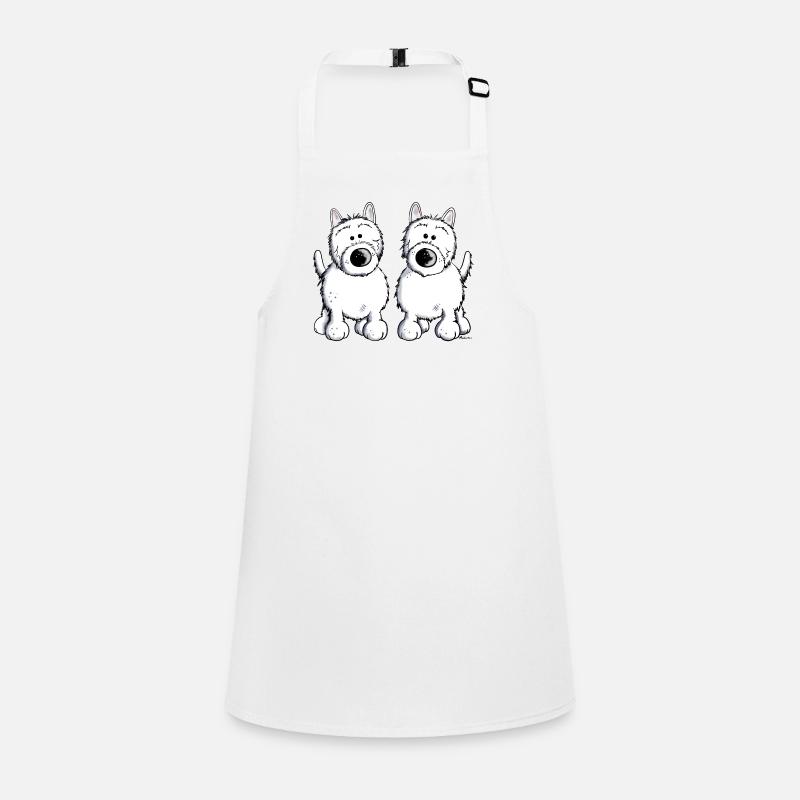 Two West Highland White Terrier - Children's Apron - white