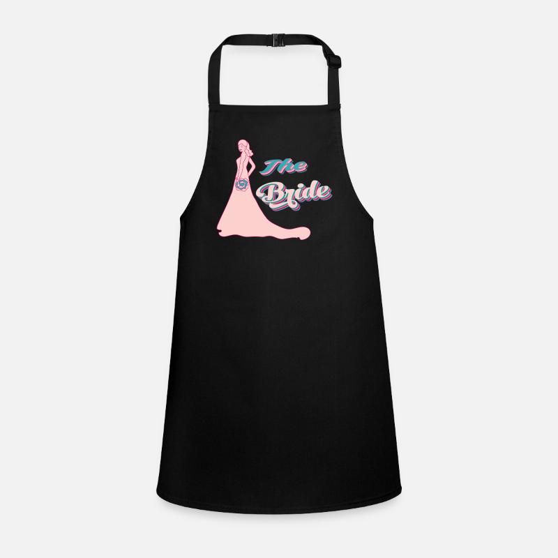 Die Braut retro rosa Typografie und Silh Schürze für Kinder