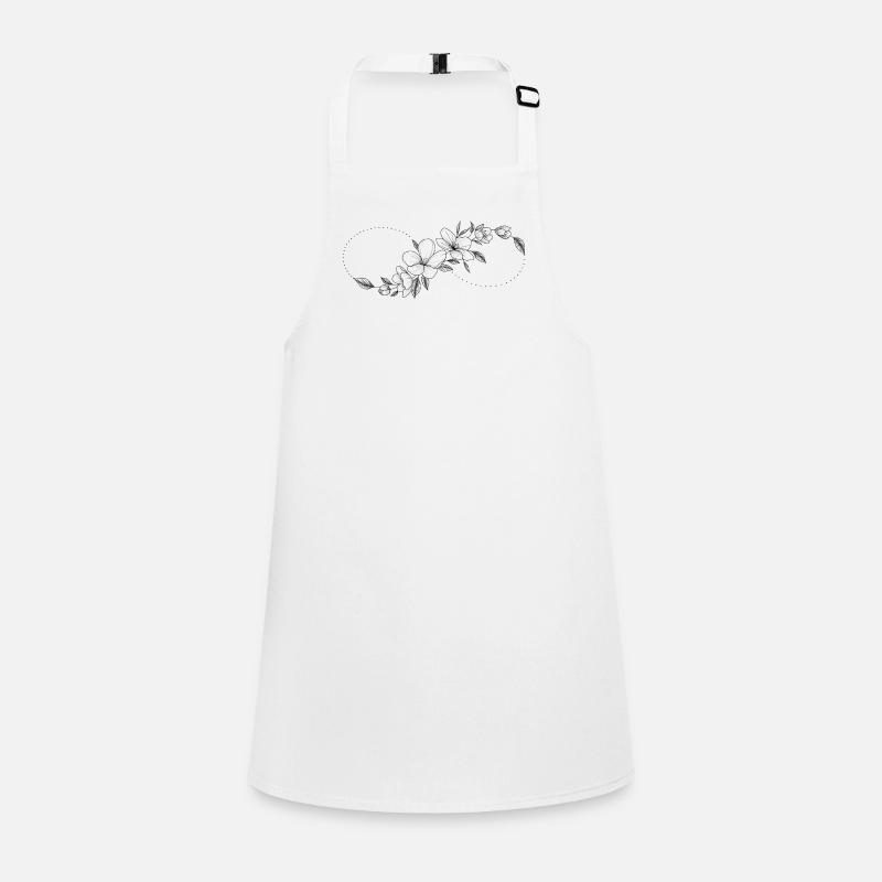 Blumige Kirschblüte und Unendlichkeitszeichen. Schürze für Kinder