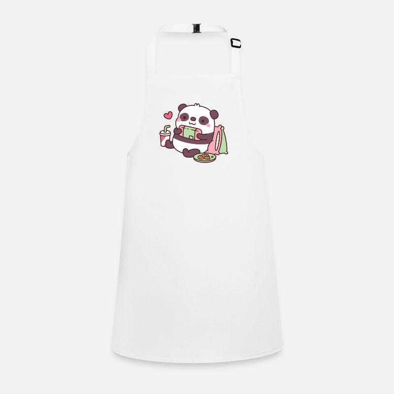 Cute Panda Playing Video Games Children's Apron