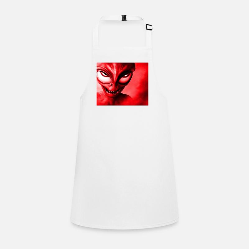 Alien with Sharp Teeth Design - Red Children's Apron