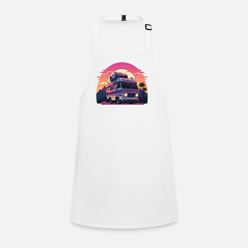 Synthwave Camper sunset Schürze für Kinder
