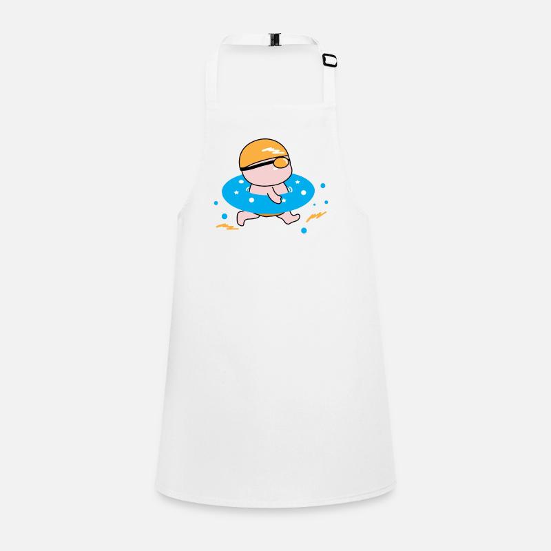 Un garçon heureux aime nager Tablier Enfant