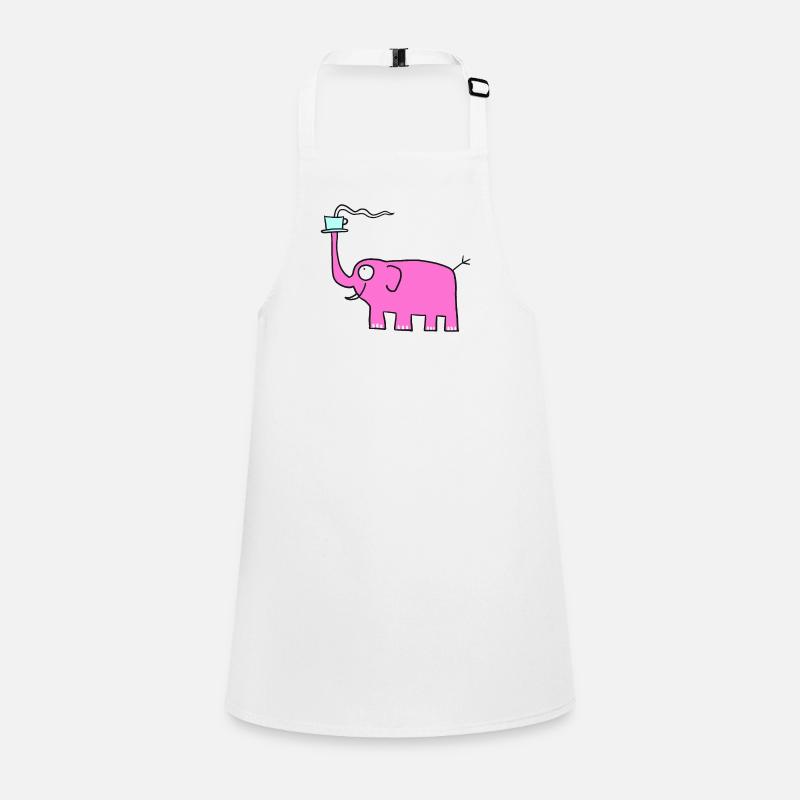 Rosa Elefant mit Kaffee Schürze für Kinder