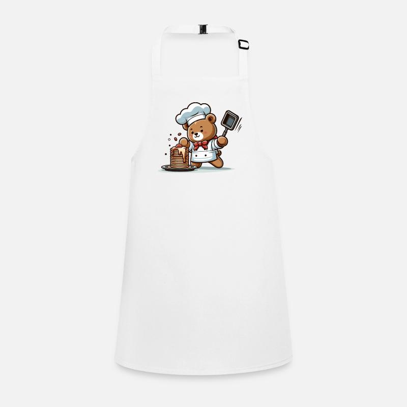Pancakes from the teddy bear - Children's Apron - white