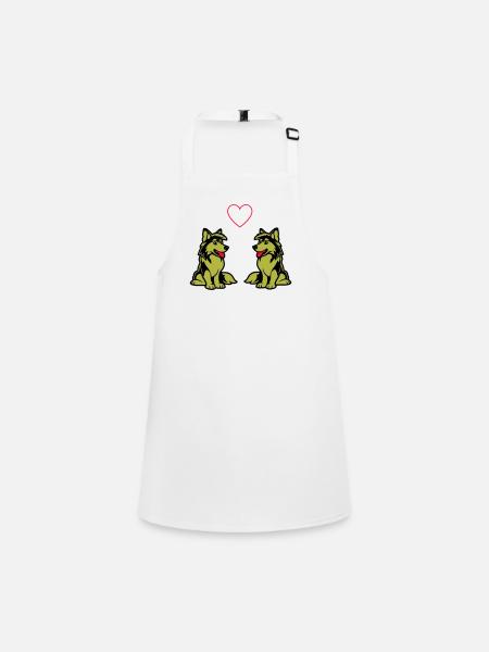 Dog Comic Dog Love - Children's Apron - white - Front