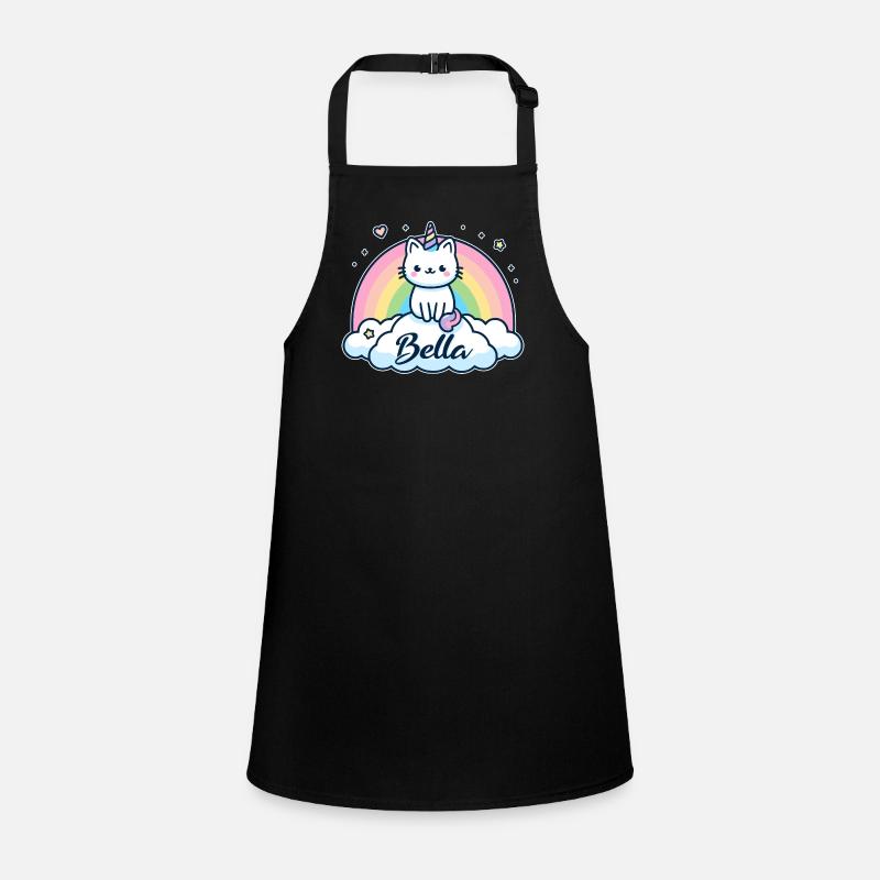 Bella Nom Prénom Licorne Chat Tablier Enfant
