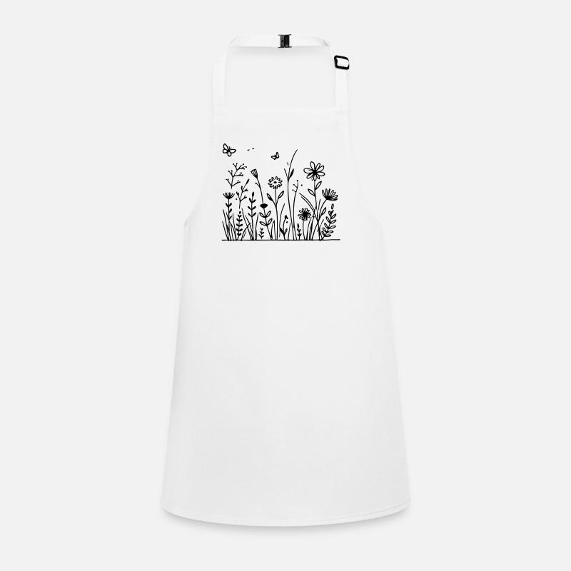 Flower meadow with butterfly Children's Apron