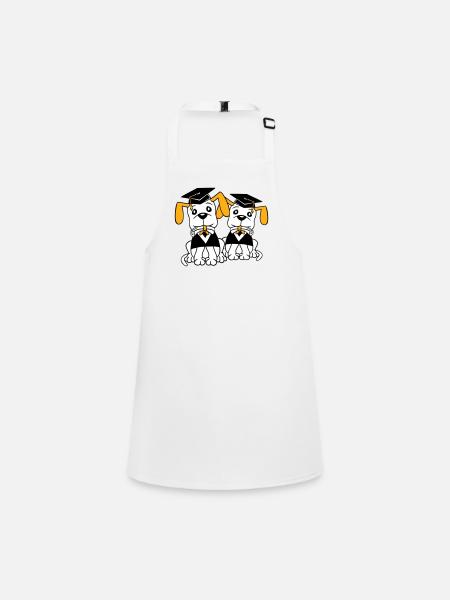 Dogs School Graduation Certificate Gymnasium College Abi - Children's Apron - white - Front