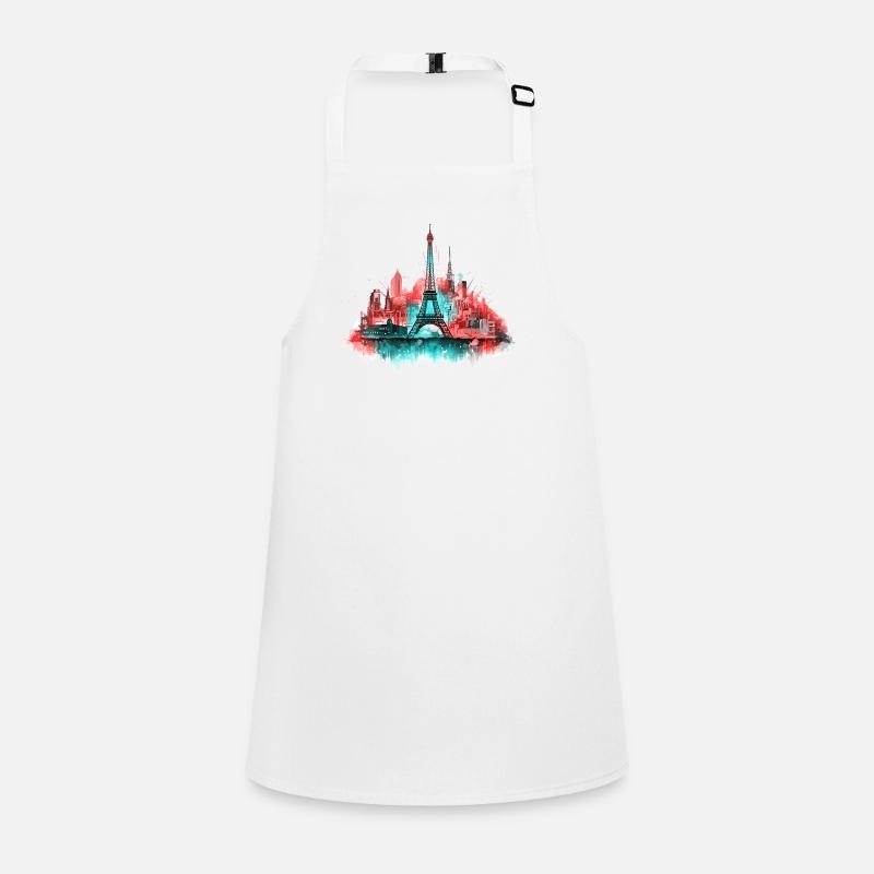 Paris Skyline Eiffel Tower France Splash Colorful Children's Apron