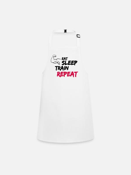 Eat Sleep Train Repeat - Children's Apron - white - Front