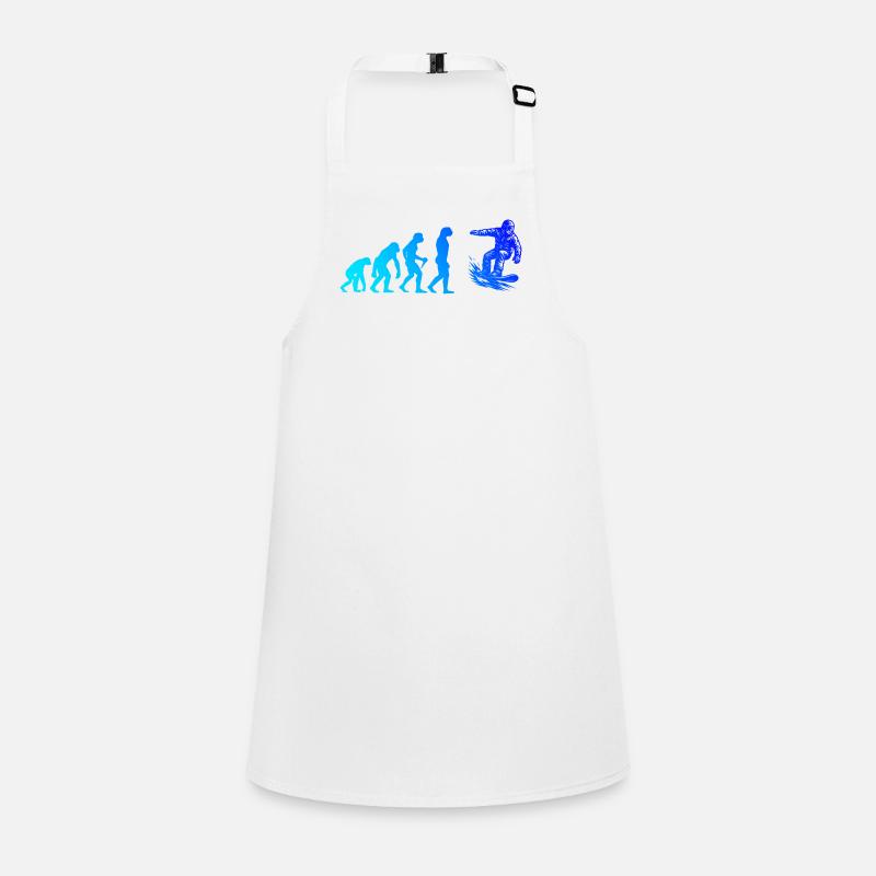 Modern Snowboard Artwork - Children's Apron - white